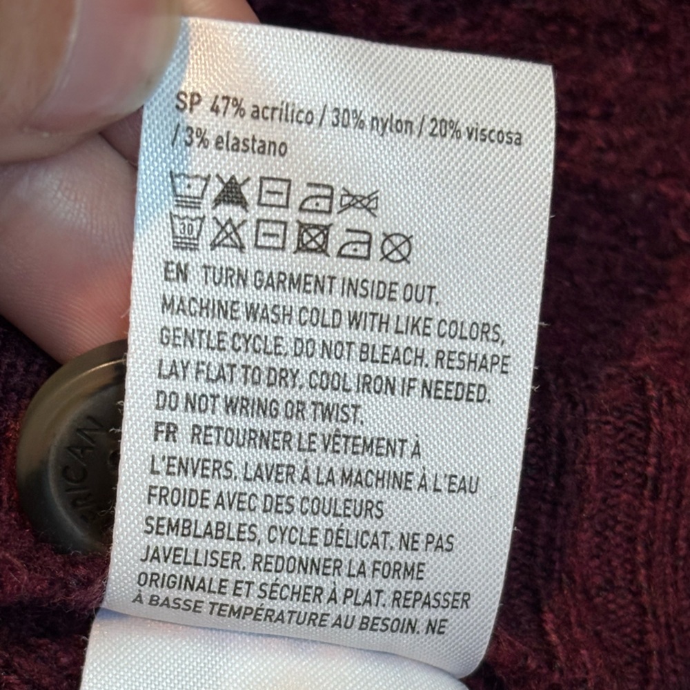 American Eagle Maroon Oversized Button Front Cardigan L/XL - Picture 13 of 13